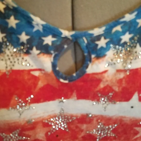 American Flag Rhinestone Tee Shirt - Picture 4 of 4